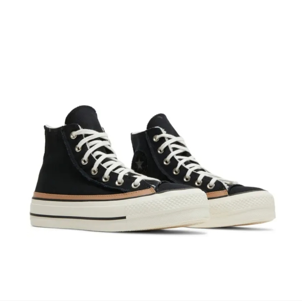 New Converse Chuck Taylor AS Raw Edge Platform Hi Shoe, 573191C  Black size 8.5
